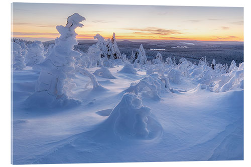 Acrylic print View over the wintry Ore Mountains