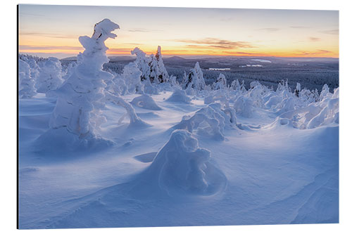 Stampa su alluminio View over the wintry Ore Mountains