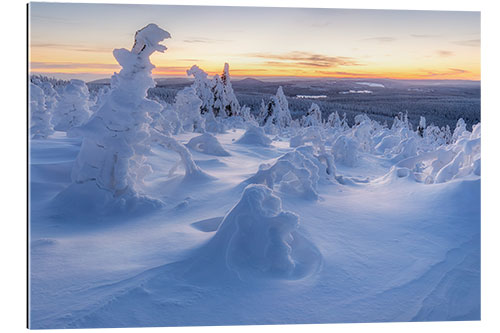 Galleritryck View over the wintry Ore Mountains