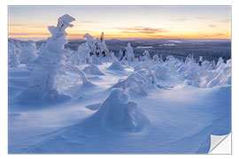 Selvklæbende plakat View over the wintry Ore Mountains