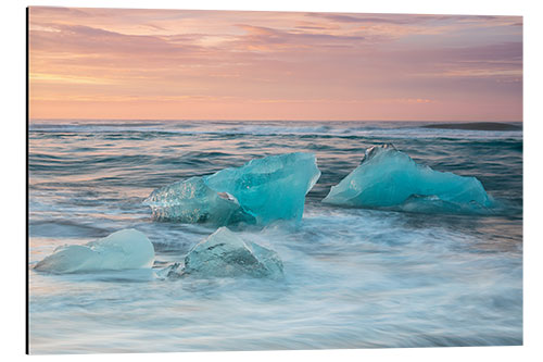 Aluminium print Glacier ice at dawn