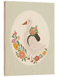 Wood print Mother goose