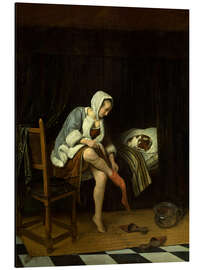 Magnettafel Frau bei ihrer Toilette