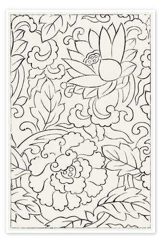 Juliste Yatsuo No Tsubaki Floral Pattern