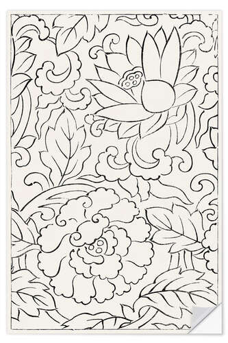 Wandsticker Yatsuo No Tsubaki Floral Pattern