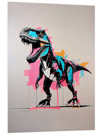 Cuadro de PVC Dinosaur Street Art