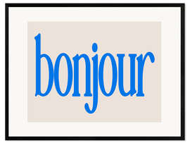 Inramat konsttryck Bonjour in Blue