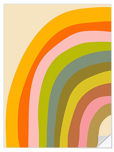 Selvklebende plakat Colourful Abstract Rainbow