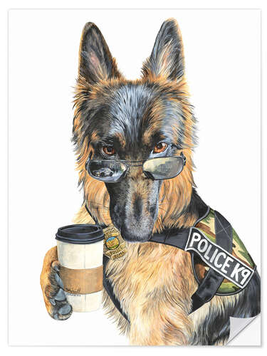 Wandsticker K9 Police Coffee