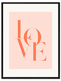 Gerahmter Kunstdruck  Peach Fuzz Love - Typobox