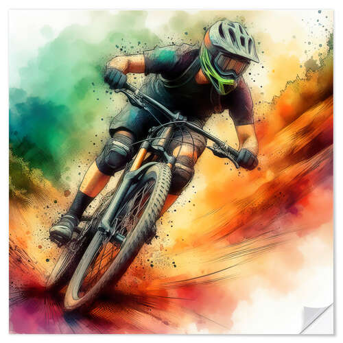 Wall sticker Mountain bike downhill II