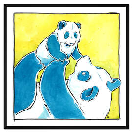 Gerahmter Kunstdruck Pandaliebe
