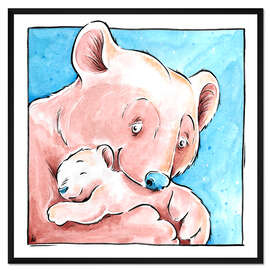 Gerahmter Kunstdruck Bärenliebe