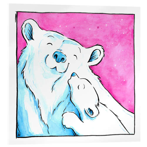 Acrylic print Polar bear love