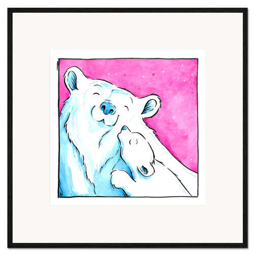 Impresión de arte enmarcada Polar bear love