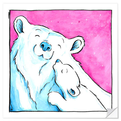 Naklejka na ścianę Polar bear love