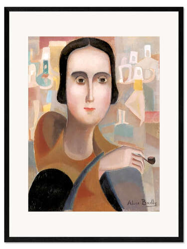 Kehystetty taidepainatus Young Woman with a Pipe, 1920