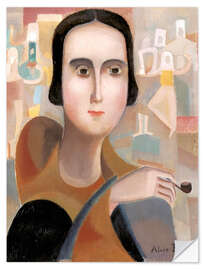 Naklejka na ścianę Young Woman with a Pipe, 1920