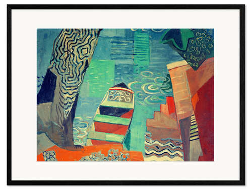 Gerahmter Kunstdruck Nachen am See