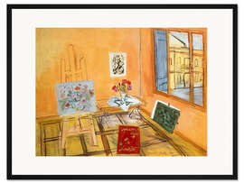 Gerahmter Kunstdruck Atelier mit Blumenstrauß