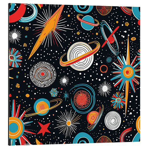 Aluminium print Vintage Space World