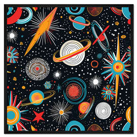 Gerahmter Kunstdruck Welt der Planeten und Galaxien