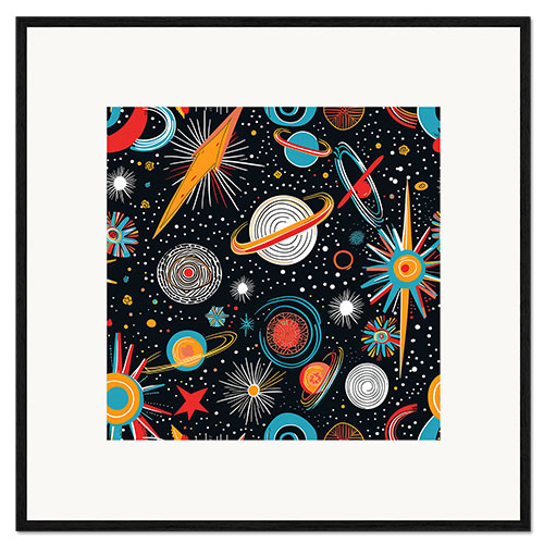 Framed art print Vintage Space World