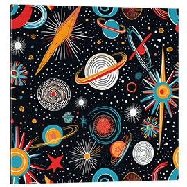 Tableau en plexi-alu Vintage Space World