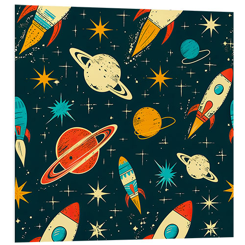 Foam board print Retro Space Pattern