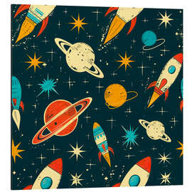 Magnettafel Retro-Weltraummuster