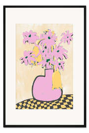 Gerahmter Kunstdruck Pink Vase