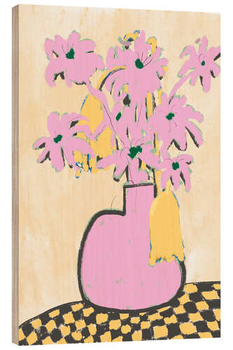 Wood print Pink Vase