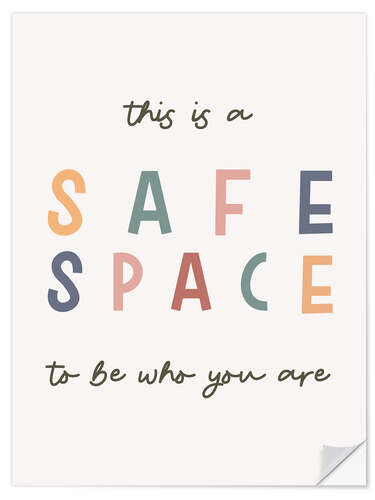 Selvklebende plakat Safe Space