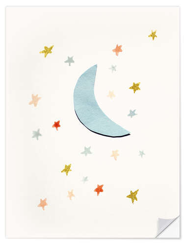 Vinilo para la pared Moon & Stars