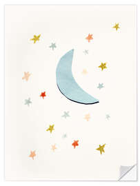 Selvklebende plakat Moon &amp; Stars