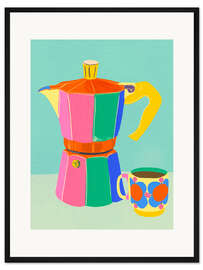 Gerahmter Kunstdruck Buntes Frühstückskaffee