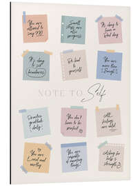 Aluminium print Note to Self
