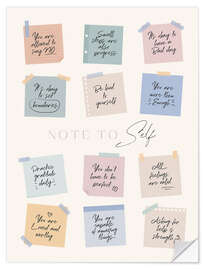 Naklejka na ścianę Note to Self