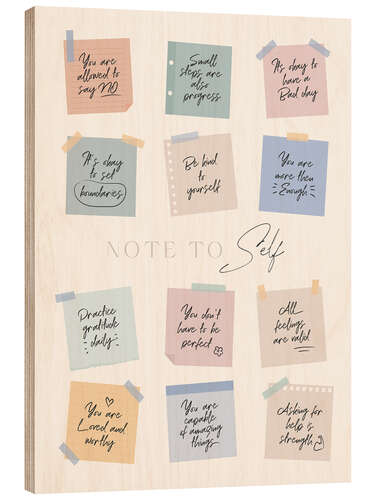Hout print Note to Self