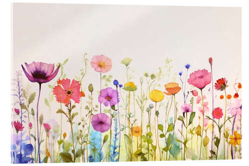 Acrylglas print Summer Meadow Watercolour