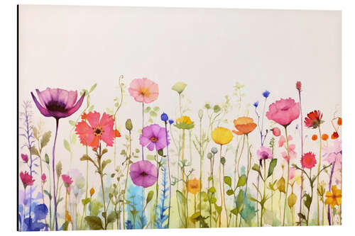 Aluminium print Summer Meadow Watercolour