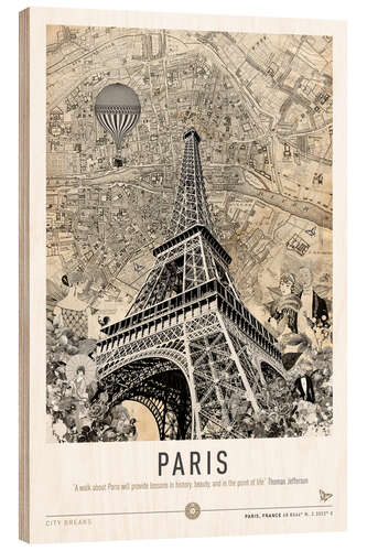 Obraz na drewnie Paris City Break II