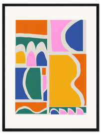 Gerahmter Kunstdruck Geometric Cut-Out Shapes