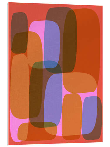 Gallery print Midcentury Mod Abstract Geometric in Orange and Purple