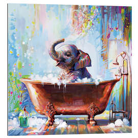 Gallery print Baby Elephant in Bathtub