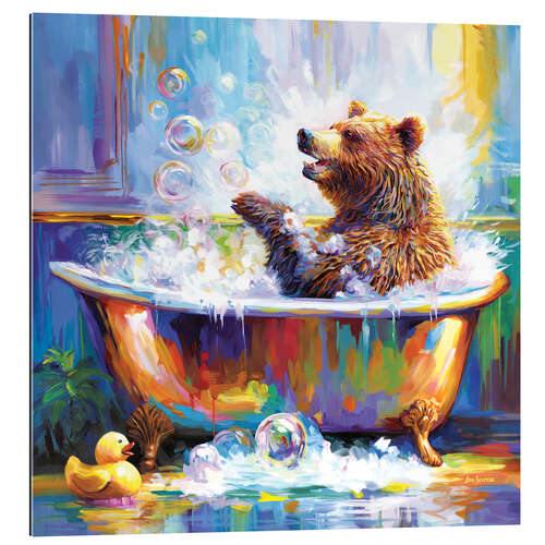 Galleriprint Happy Bear in Bathtub