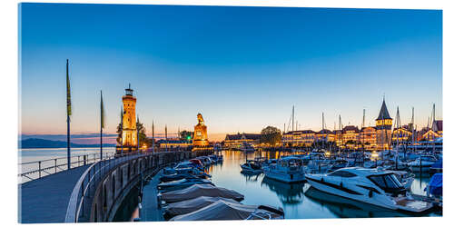 Akrylglastavla Lindau on Lake Constance at blue hour