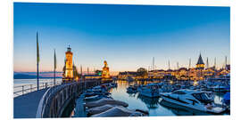 PVC-tavla Lindau on Lake Constance at blue hour