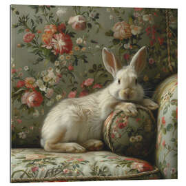 Gallery print Cute rabbit on vintage sofa