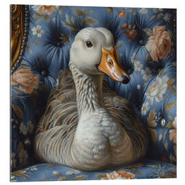 Gallery print Cute goose on vintage sofa